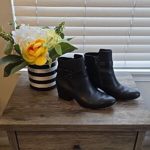 Coach Black Leather Ankle Booties
